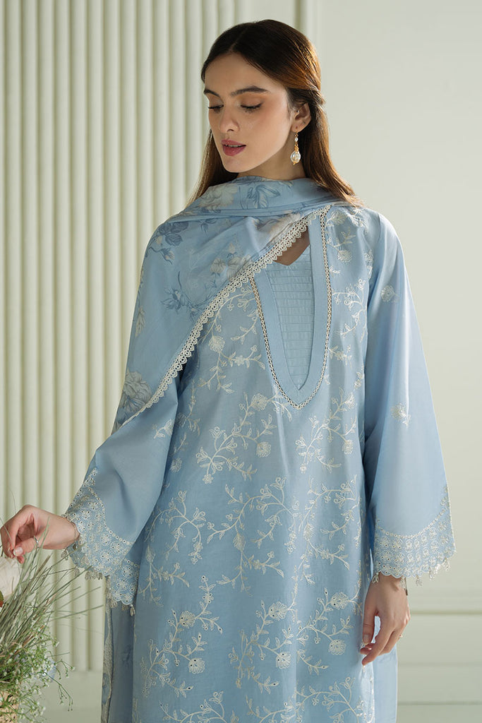 CROSS STICH 3PC LAWN UNSTICHED EMBORIDED SHIRT PRINTED DUPATA