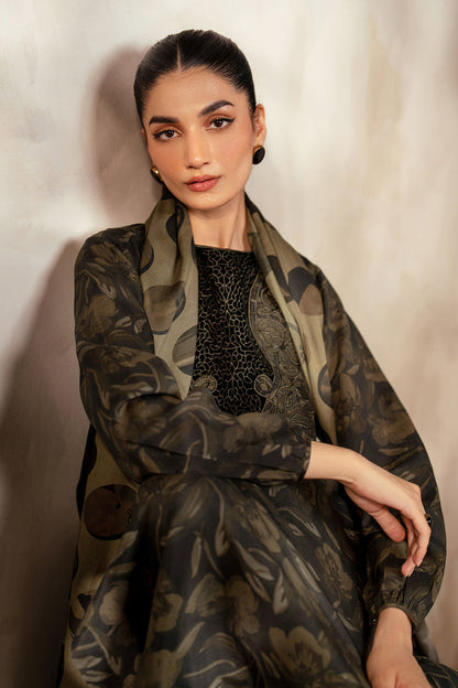 BAROQUE LAWN PRINTED 3PC SHIRT TROUSER DUPATA 666-IN
