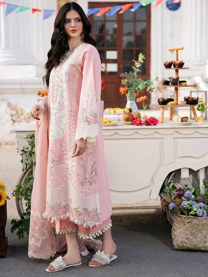 CRIMSON LAWN 3PC EMBROIDERED SHIRT SLEEVES PLAIN TROUSER ORGANZA EMBORIDED DUPATA 760-IN