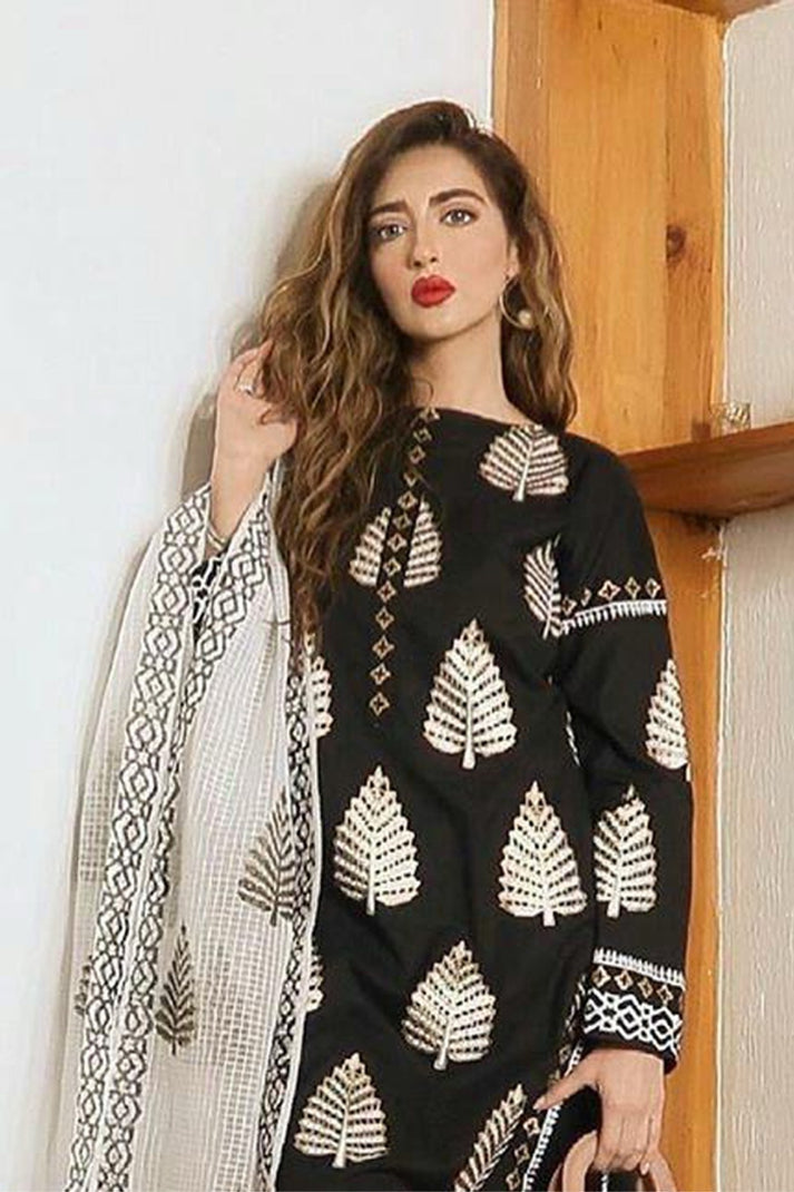 ASIM JOFA LAWN EMBORIDED SHIRT SLEEVES PLAIN TROUSER PRINTED DUPATA 65-IN