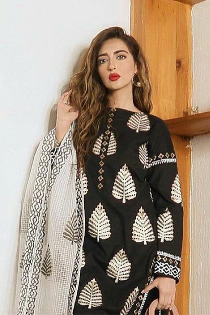 ASIM JOFA LAWN EMBORIDED SHIRT SLEEVES PLAIN TROUSER PRINTED DUPATA 65-IN