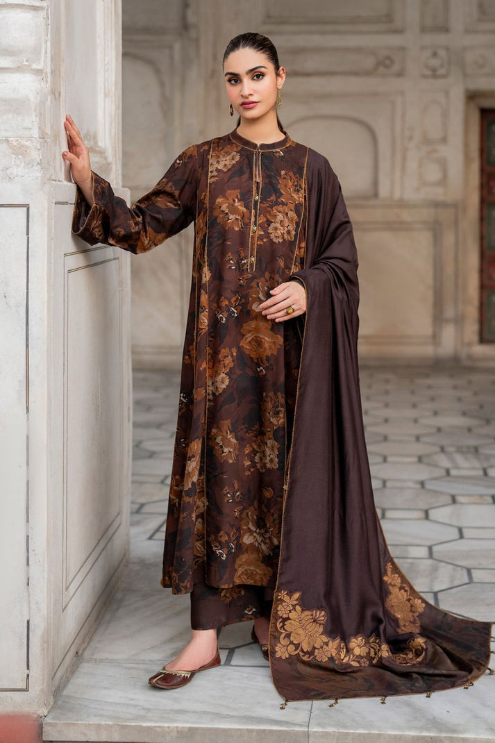 BAROQUE 3PC WINTER PRINTED SHIRT DUPATA TROUSER 435-IN