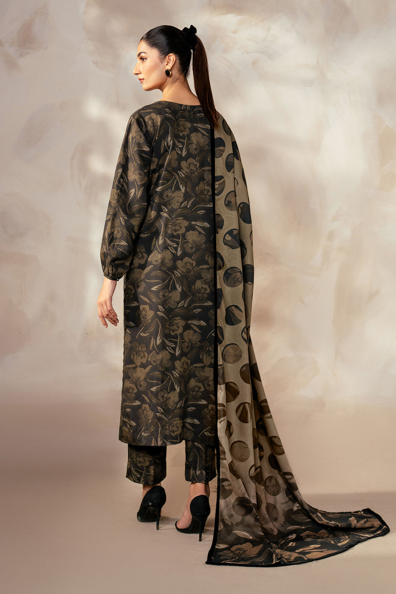 BAROQUE LAWN PRINTED 3PC SHIRT TROUSER DUPATA 666-IN