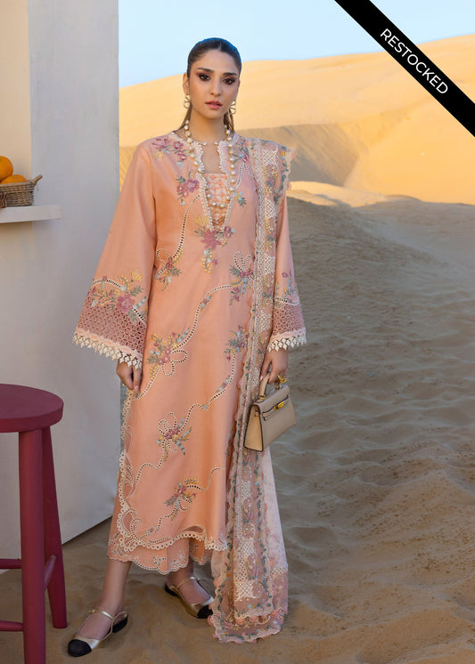 CRIMSON 3PC UNSTICHED LAWN EMBORIDED SHIRT ORGANZA EMBORIDED DUPATA WITH PATCHES