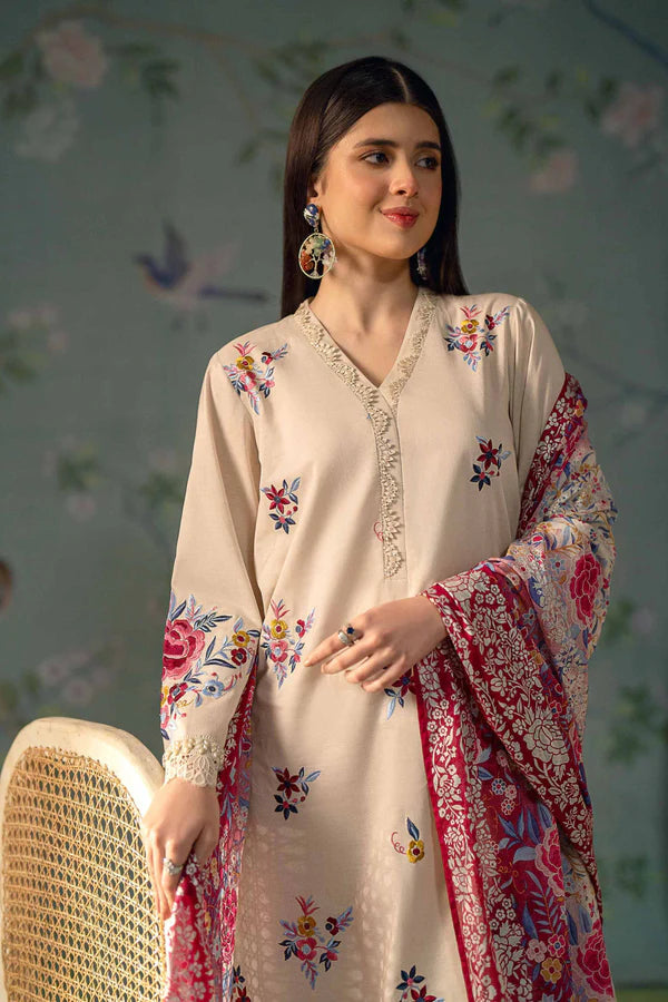 SAPPHIRE 3PC WINTER EMBORIDED SHIRT PRINTED WOOLEN SHAWAL 55-MW