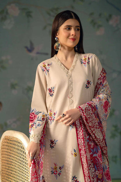 SAPPHIRE 3PC WINTER EMBORIDED SHIRT PRINTED WOOLEN SHAWAL 55-MW