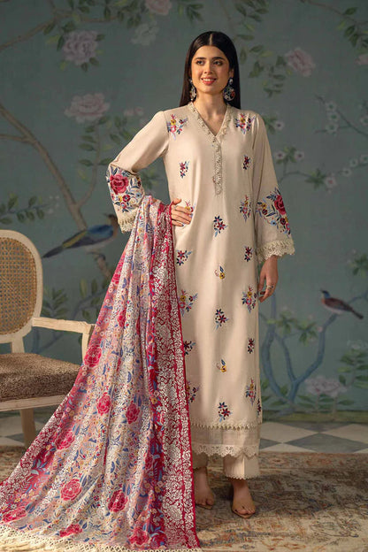SAPPHIRE 3PC WINTER EMBORIDED SHIRT PRINTED WOOLEN SHAWAL 55-MW