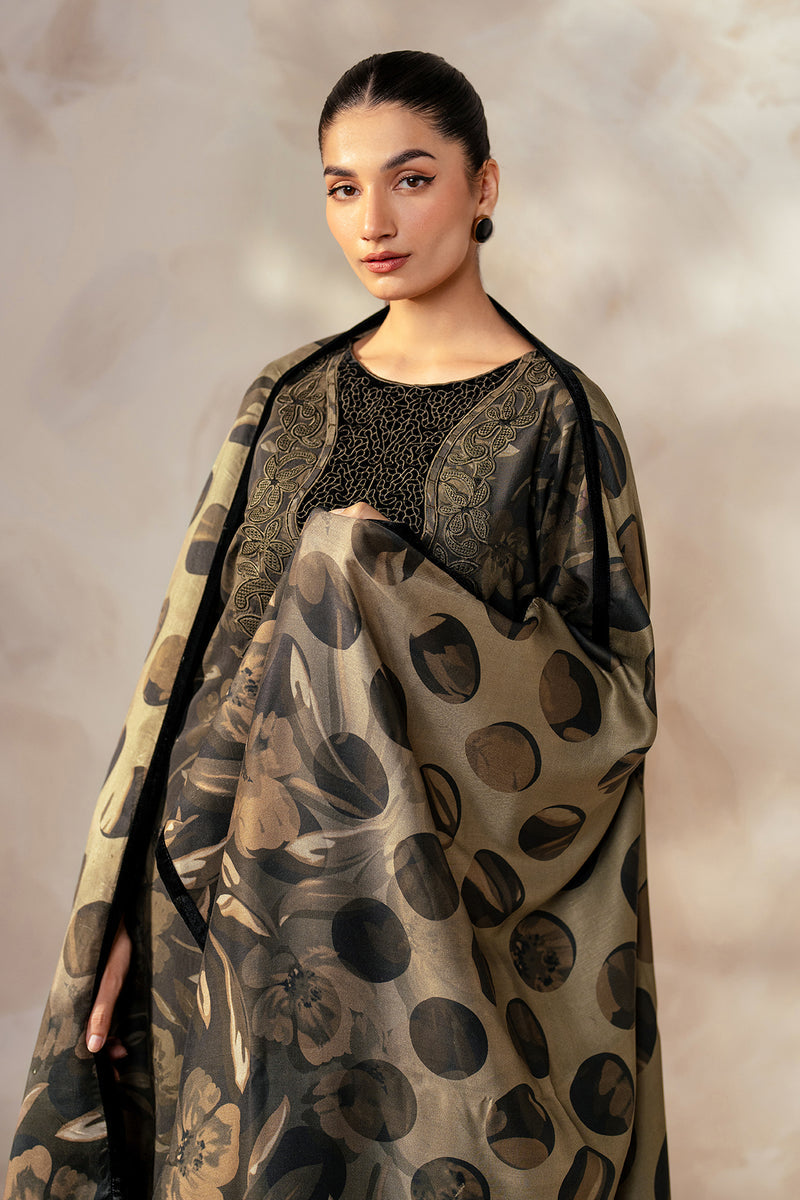 BAROQUE LAWN PRINTED 3PC SHIRT TROUSER DUPATA 666-IN