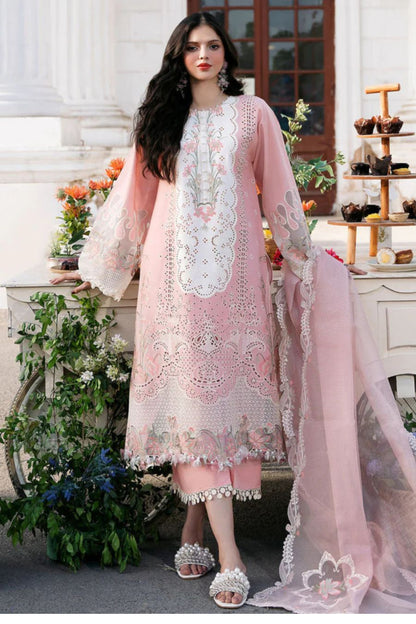 CRIMSON LAWN 3PC EMBROIDERED SHIRT SLEEVES PLAIN TROUSER ORGANZA EMBORIDED DUPATA 760-IN